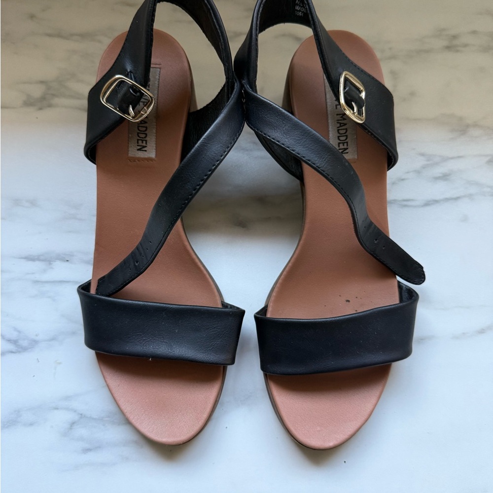 Steve Madden Black Minimalist Sandals